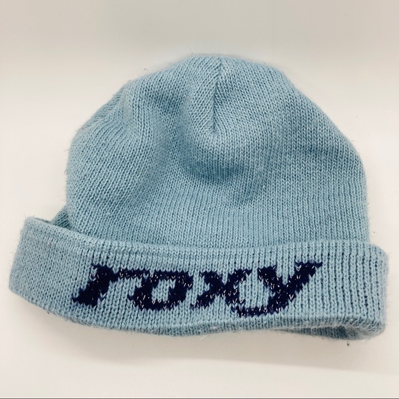 Roxy Accessories - Roxy Carolina Blue Knit Beanie w/ Sparkly Logo!